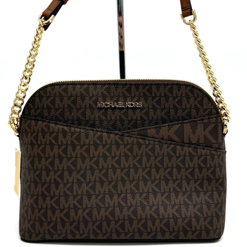 MICHAEL KORS Jet Set Travel Medium Dome Crossbody Bag
Brown/Gold